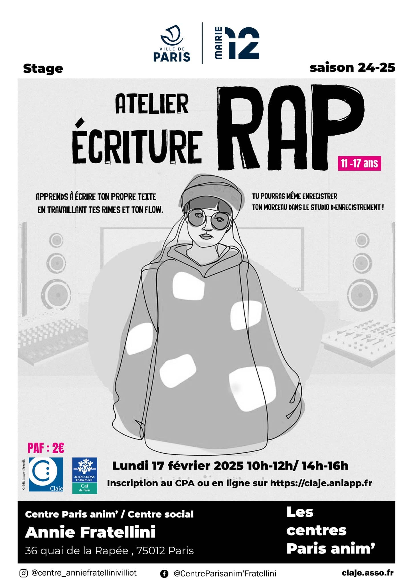 [Atelier] Ecriture Rap – Claje